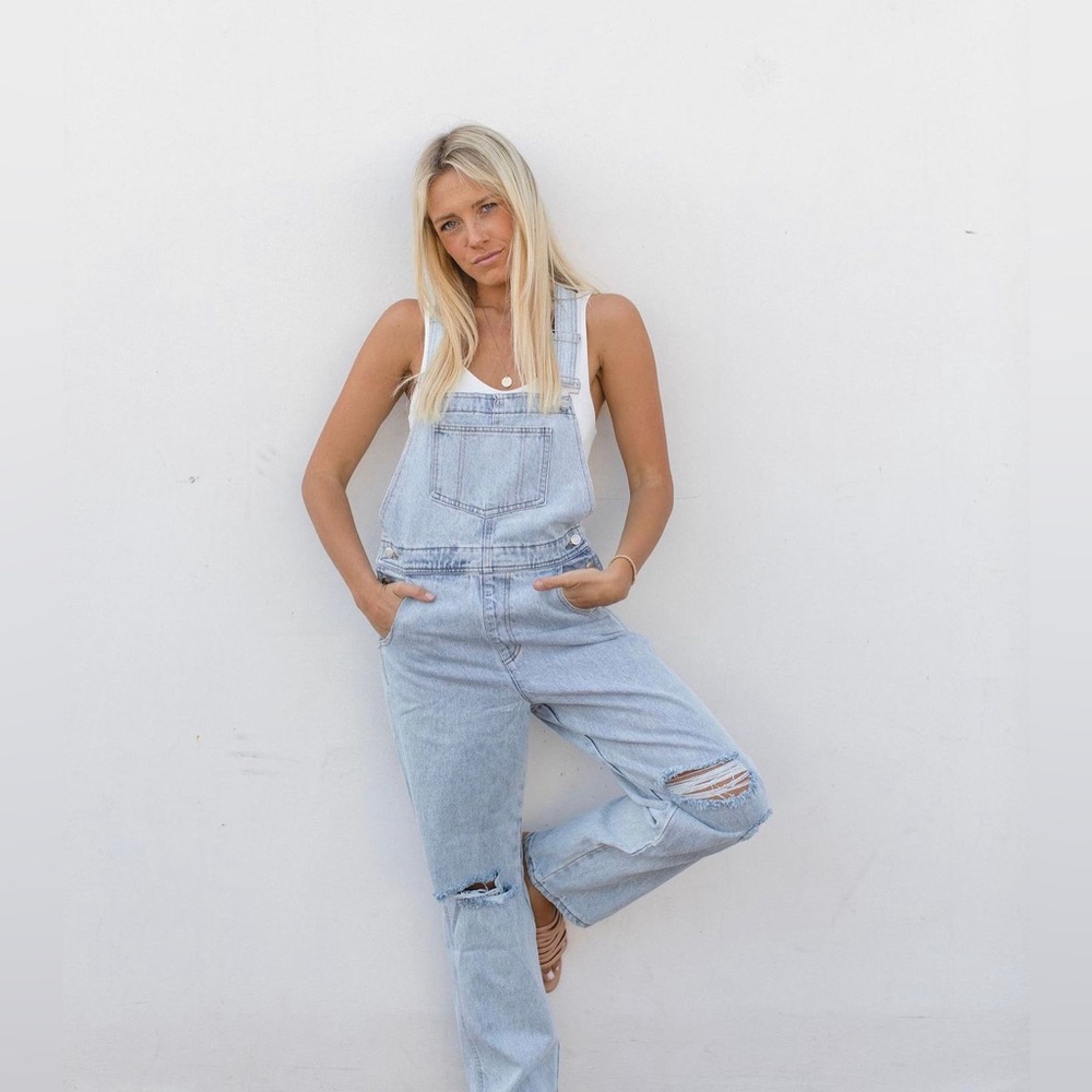 Solai The Label Denim Overalls Size Medium